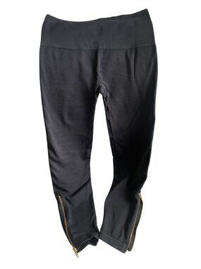 Spanx Leggings with Gold Metal Ankle Zippers
